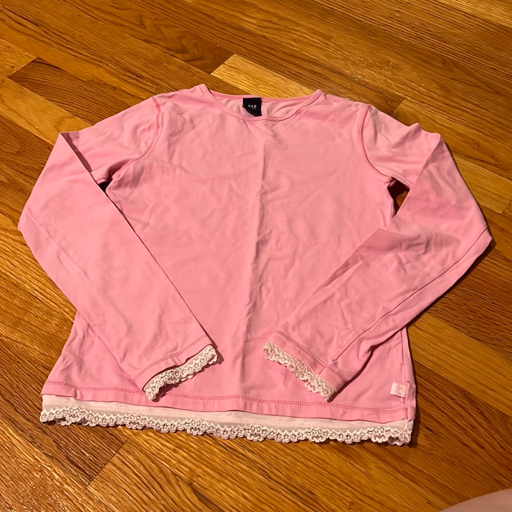 Pink Crewneck Long Sleeve Shirt For Kids